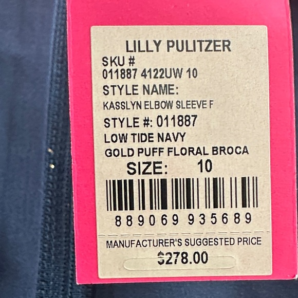 Lilly Pulitzer Navy Blue and Gold Floral Dress - Picture 10 of 10